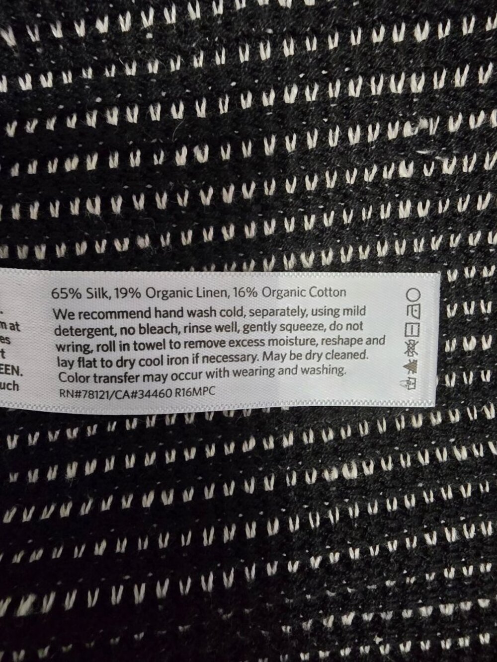 Eileen Fisher Black Kimono Open Front Cardigan XXS Organic Silk Blend READ - Picture 6 of 7
